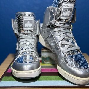 Adidas x Missy Elliott “Respect M.E.” Sequin High-Top Sneakers